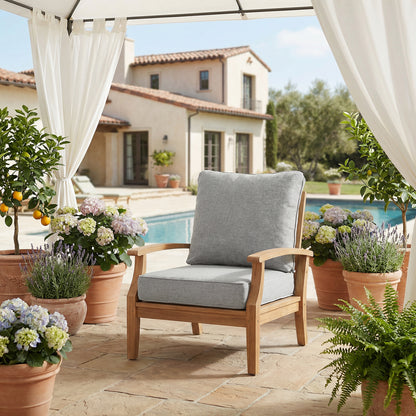 Outdoor Deep Seat Cushion Set, Patio Chair Back & Seat Cushions, Light Gray