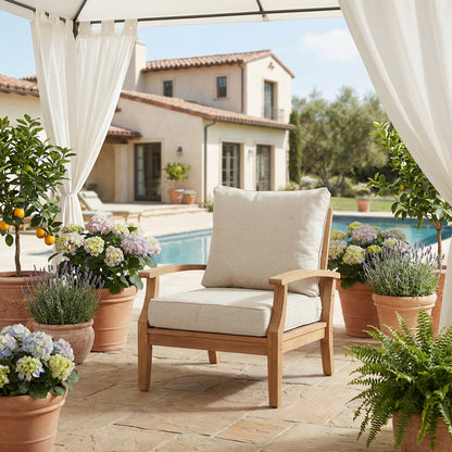 Outdoor Deep Seat Cushion Set, Patio Chair Back & Seat Cushions, Cream Beige