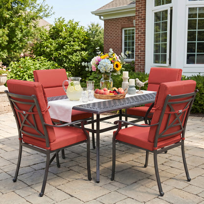 45x22x4 inch Outdoor High Back Patio Chair Cushions, Red