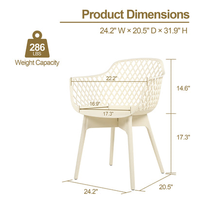 Modern Weather Resistant Plastic Dining Chairs Set: Ergonomic Comfort