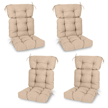 Tufted Outdoor High Back Chair Cushions Patio Rocking Pads for Furniture, Khaki