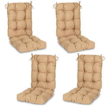 Tufted Outdoor High Back Chair Cushions Patio Replacement Cushion, Brown