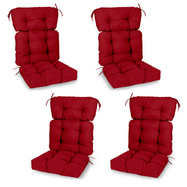 Tufted Outdoor High Back Chair Cushions Patio Rocking Pads for Furniture, Red