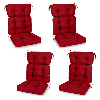 Tufted Outdoor High Back Chair Cushions Patio Rocking Pads for Furniture, Red