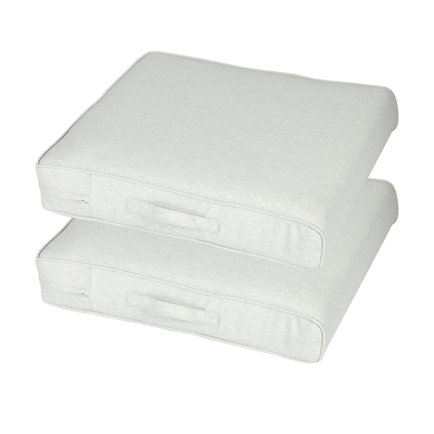 Outdoor Chair Cushions Set of 2 with Handle and Ties, Water Resistant Patio Seat Pads, Light Gray