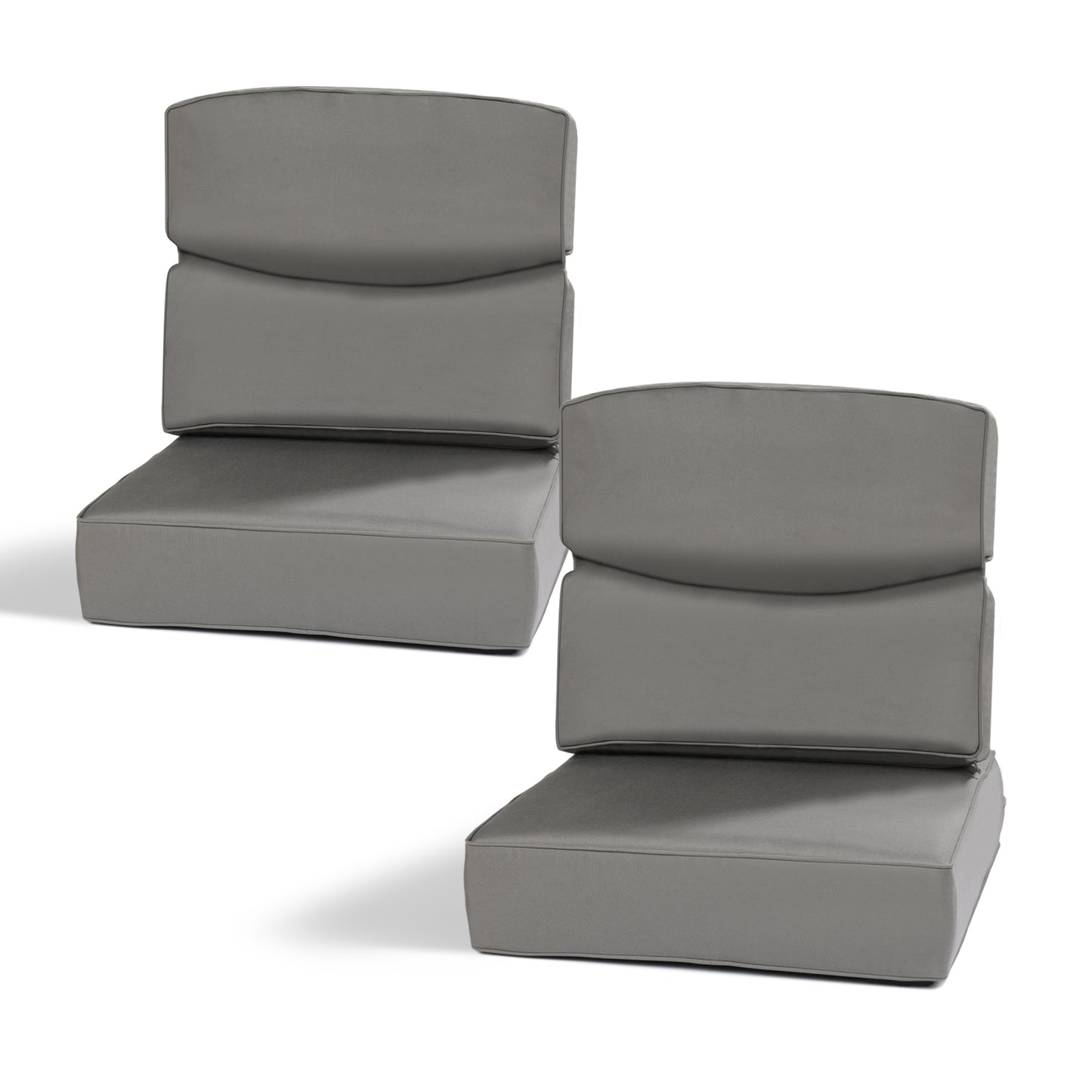 Smile Outdoor Chair Cushion Set, Sunbrella Fabric Deep Seating Cushions, Canvas Charcoal