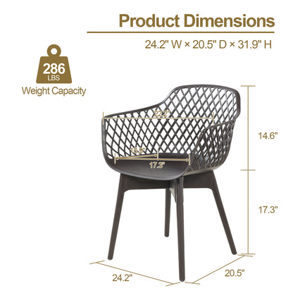 Modern Weather Resistant Plastic Dining Chairs Set: Ergonomic Comfort