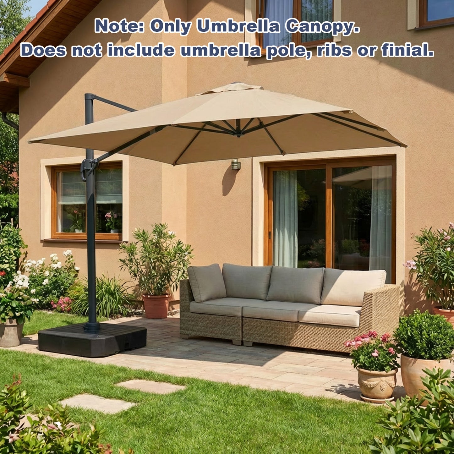 10x10 ft. Cantilever Umbrella Replacement Canopy for 8 Ribs Square Offset Umbrella