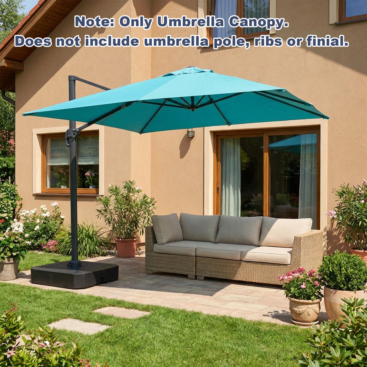 10x10 ft. Cantilever Umbrella Replacement Canopy for 8 Ribs Square Offset Umbrella