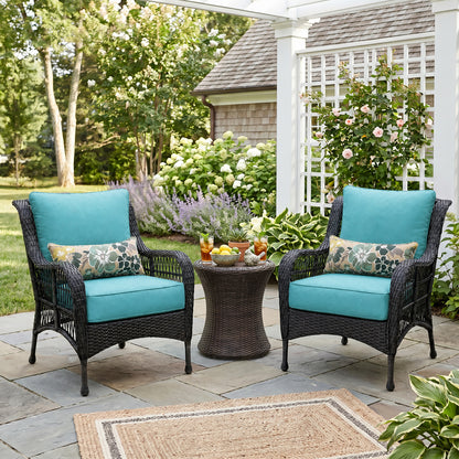 Outdoor Deep Seat Cushion Set with Lumbar Pillow, Blue