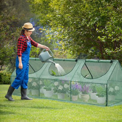 Mini Greenhouse with Zipper Doors, Waterproof & UV Protected, Green