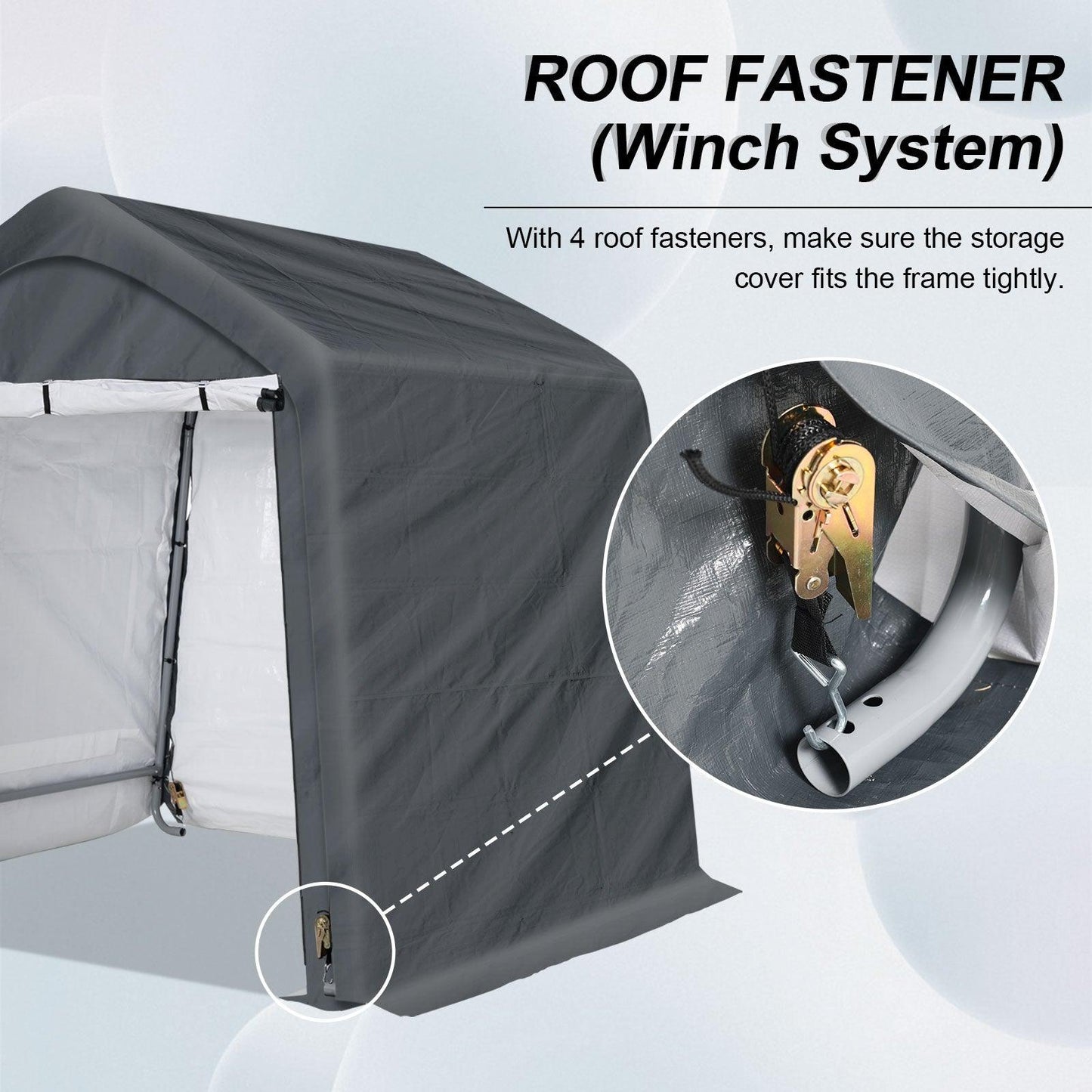 6x6/6x8/8x8/8x12 ft. Heavy Duty Storage Shelter, Portable Shed Carport - Aoodor 