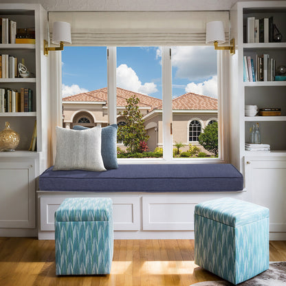 46x18x3 inch Patio Bench Cushion - Dark Blue - Aoodor 