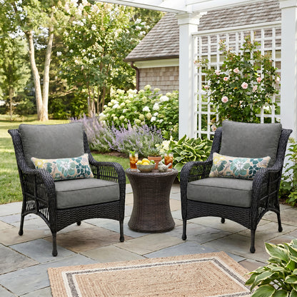 Outdoor Deep Seat Cushion Set with Lumbar Pillow, Charcoal