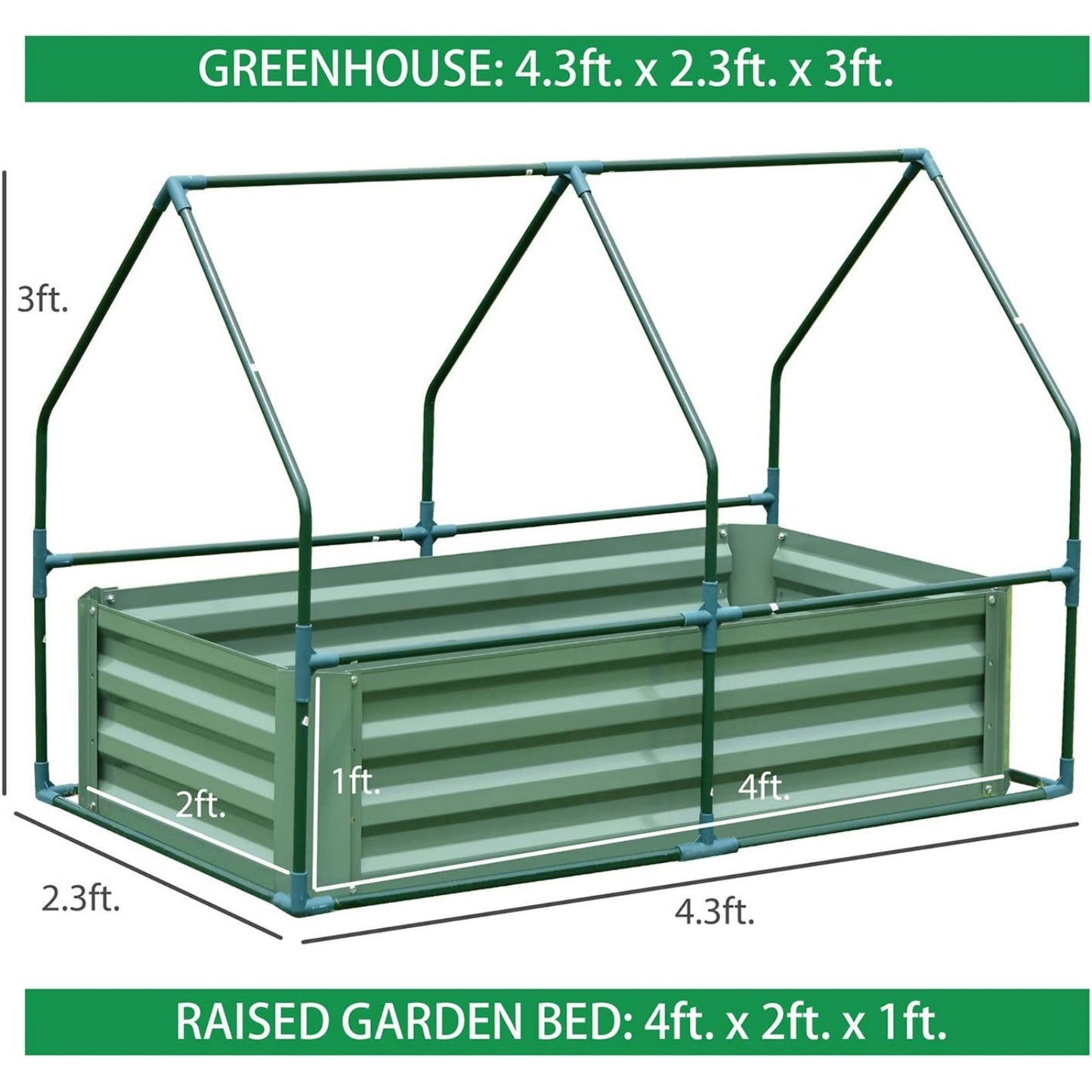 Mini Greenhouse Kit With Raised Garden Metal Beds - Aoodor 