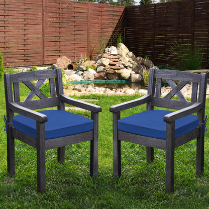 Outdoor Chair Cushion, Patio Seat Pad, Removable Cover with Hidden Zipper, Ties - Navy Blue - Aoodor 