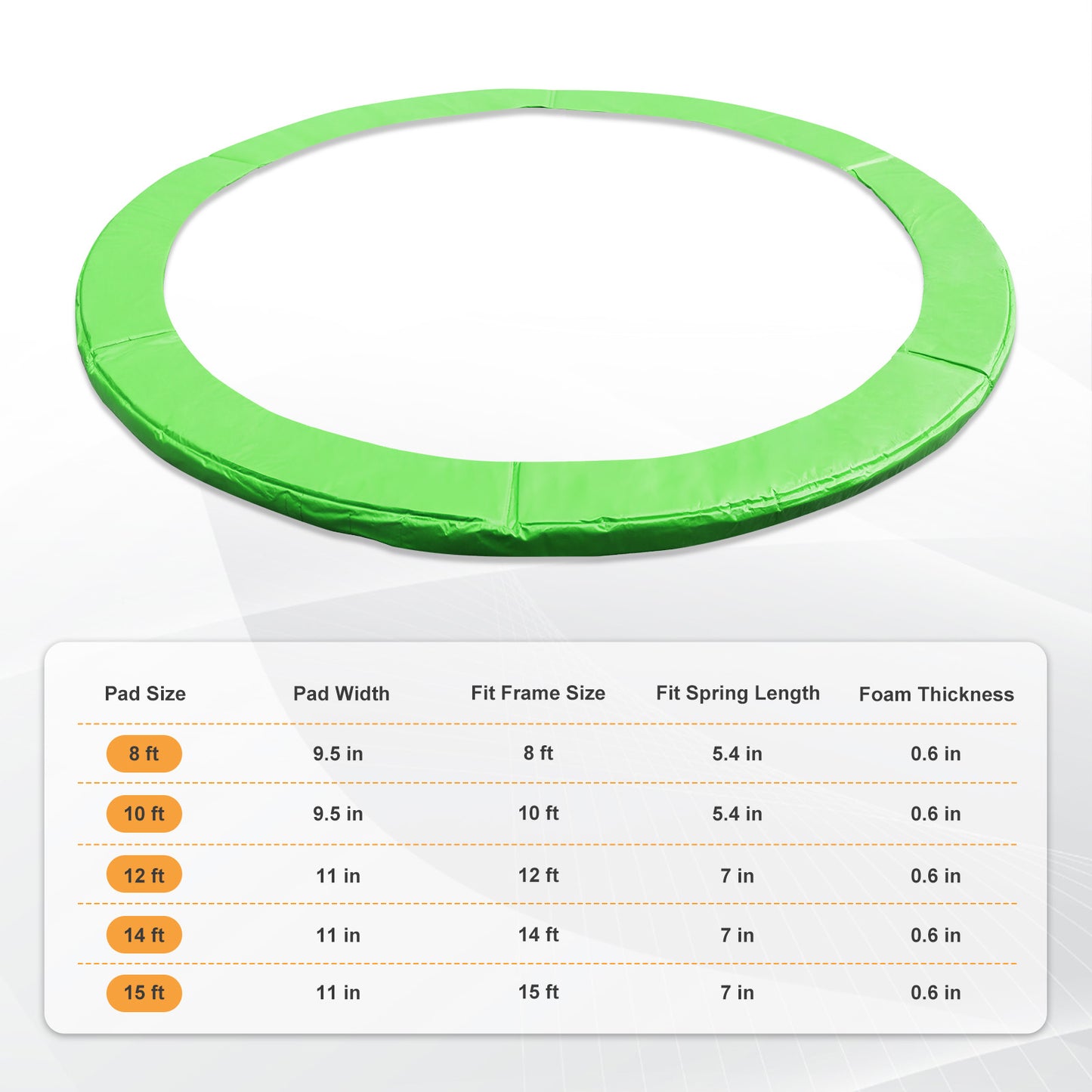 Trampoline Safety Pad Replacement, Universal Waterproof Trampoline Spring Cover for Round Frame - Aoodor 