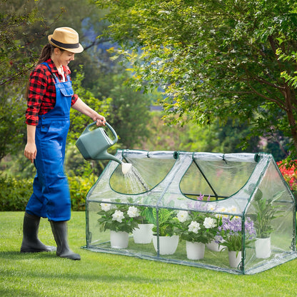 Mini Greenhouse with Zipper Doors, Waterproof & UV Protected, Transparent