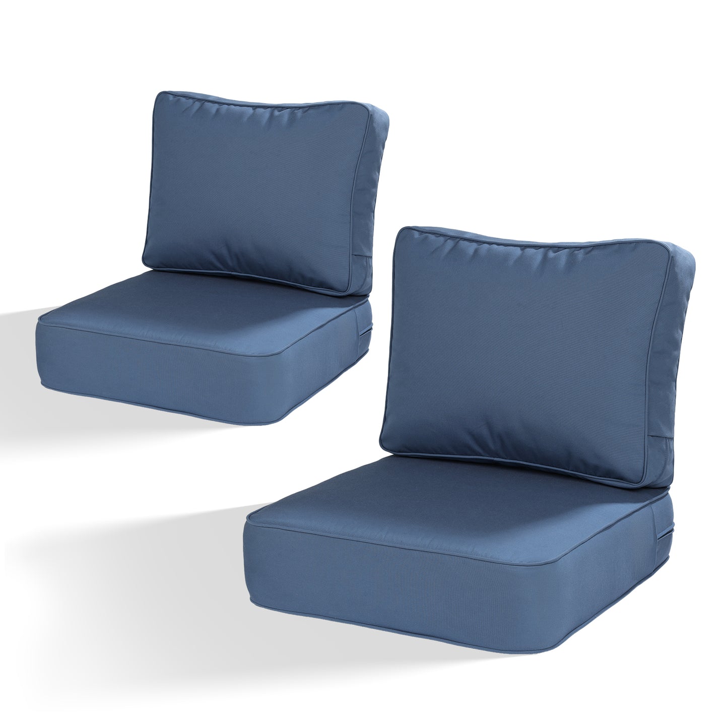 Premium Sunbrella Fabric Outdoor Patio Chair Cushions Set, Canvas Sapphire Blue
