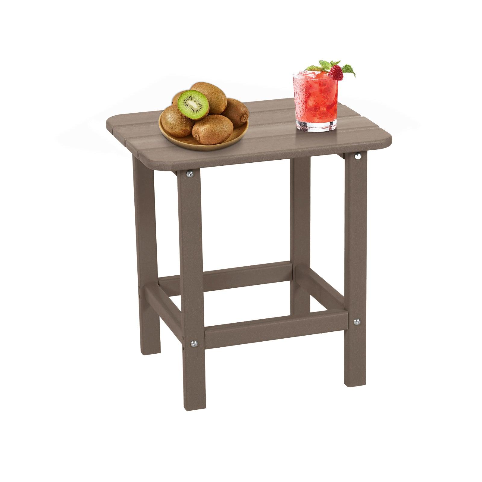 Outdoor Adirondack Side Table HDPE End Table - Aoodor 