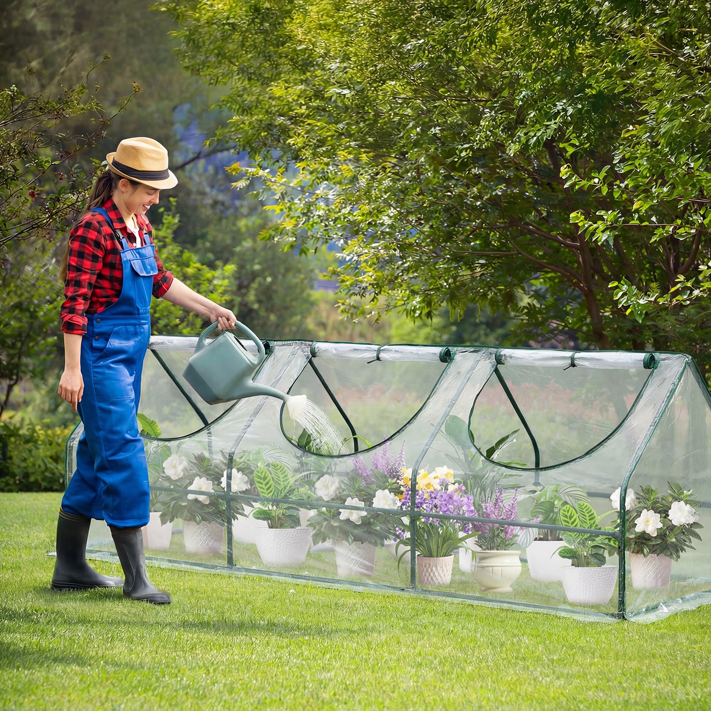 Mini Greenhouse with Zipper Doors, Waterproof & UV Protected, Transparent