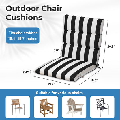 39x20x2.4 inch Outdoor Chair Cushions, Black Stripe