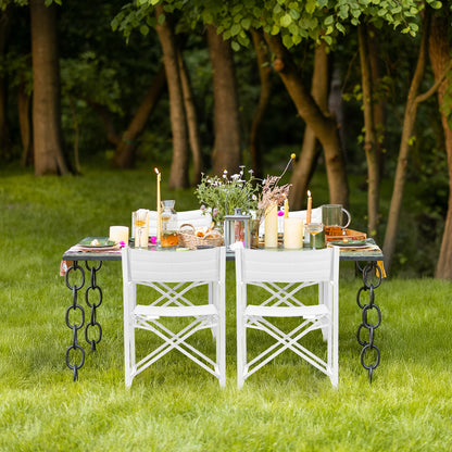 34(H) inch Outdoor Camping Chairs, Portable Patio Director's Chairs with Folding Aluminum Frame - Aoodor 