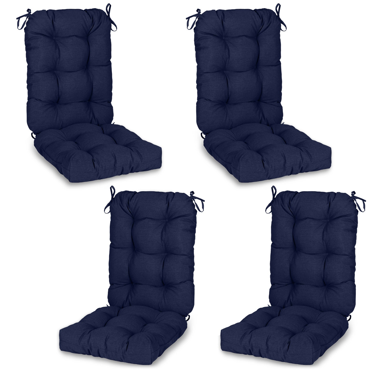Tufted Outdoor High Back Chair Cushions Patio Replacement Cushion, Dark Blue - Aoodor 