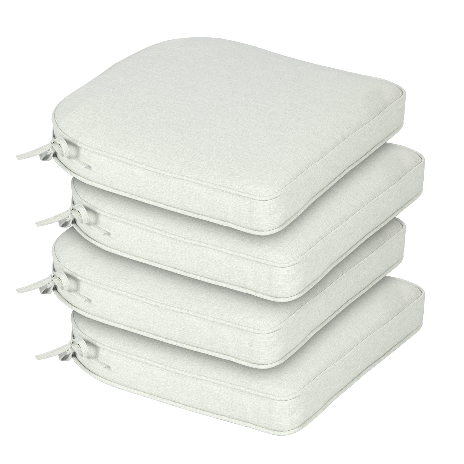 Outdoor Dining Chair Cushions Set, Patio Chair Pads with Ties, Light Gray - Aoodor 
