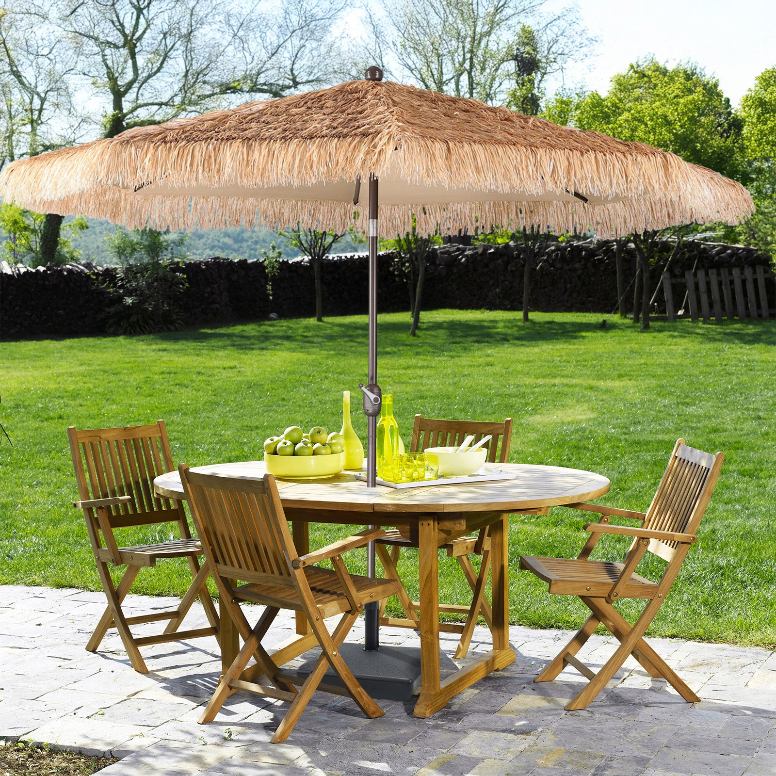 Patio Umbrella Thatched Outdoor Umbrella (No Base) - Aoodor 