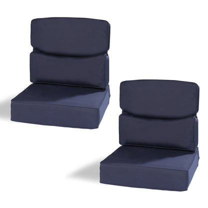 Smile Outdoor Chair Cushion Set, Sunbrella Fabric Deep Seating Cushions, Canvas Navy