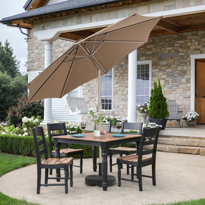 9 ft. Outdoor Patio Market Umbrella with 8 Sturdy Ribs, Push Button Tilt and Crank - Aoodor 