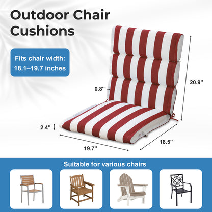 39x20x2.4 inch Outdoor Chair Cushions, Red Stripe