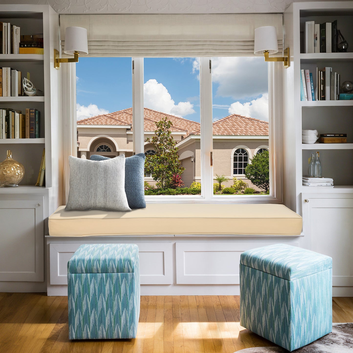 46x18x3 inch Patio Bench Cushion - Beige - Aoodor 