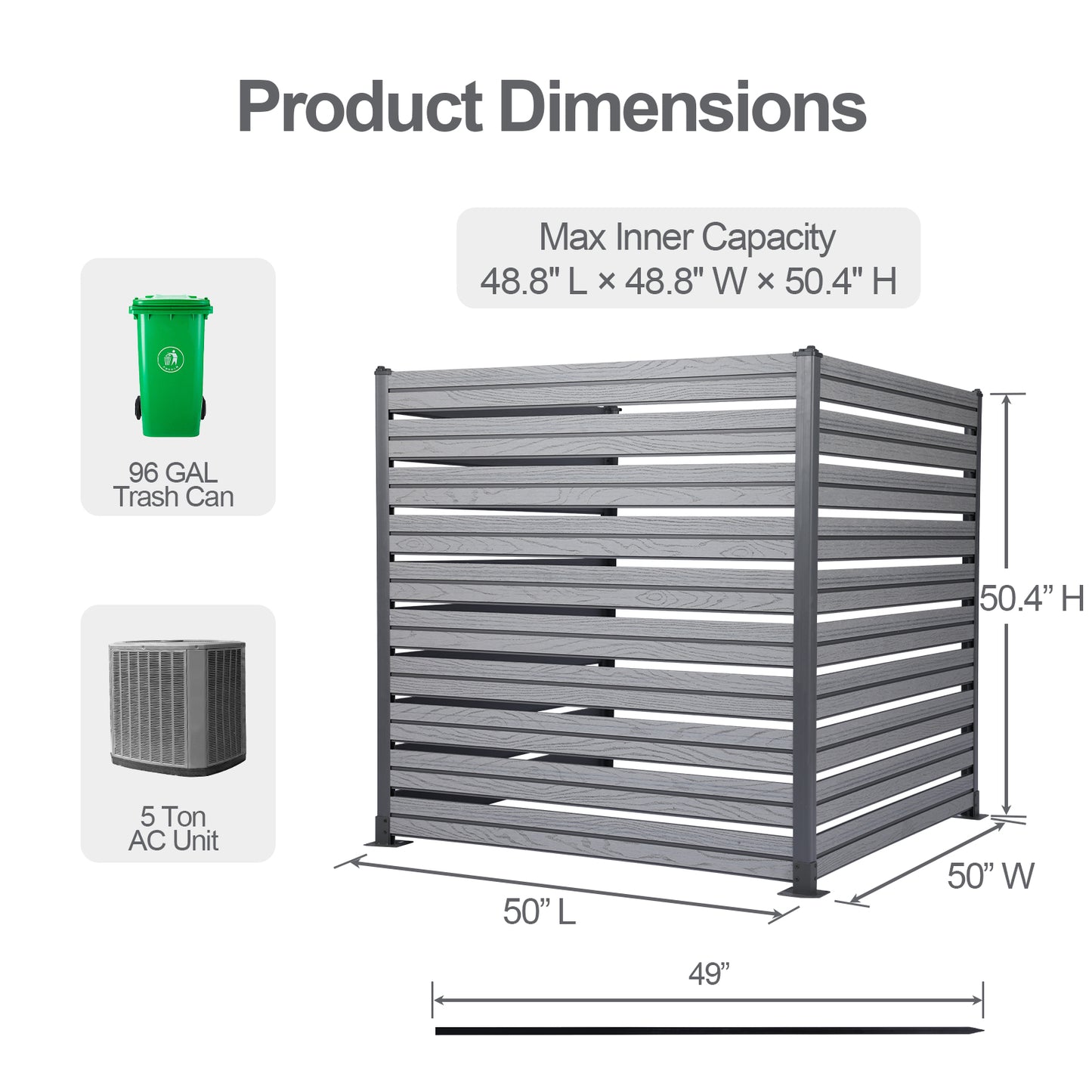 Patio Privacy Screen 49''W x 50''H Air Conditioner Fence