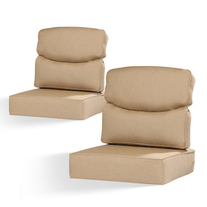 Smile Outdoor Chair Cushion Set, Sunbrella Fabric Deep Seating Cushions, Canvas Heather Beige