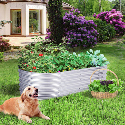 17" Tall Galvanized Raised Garden Bed Kit - 63"x31.5"