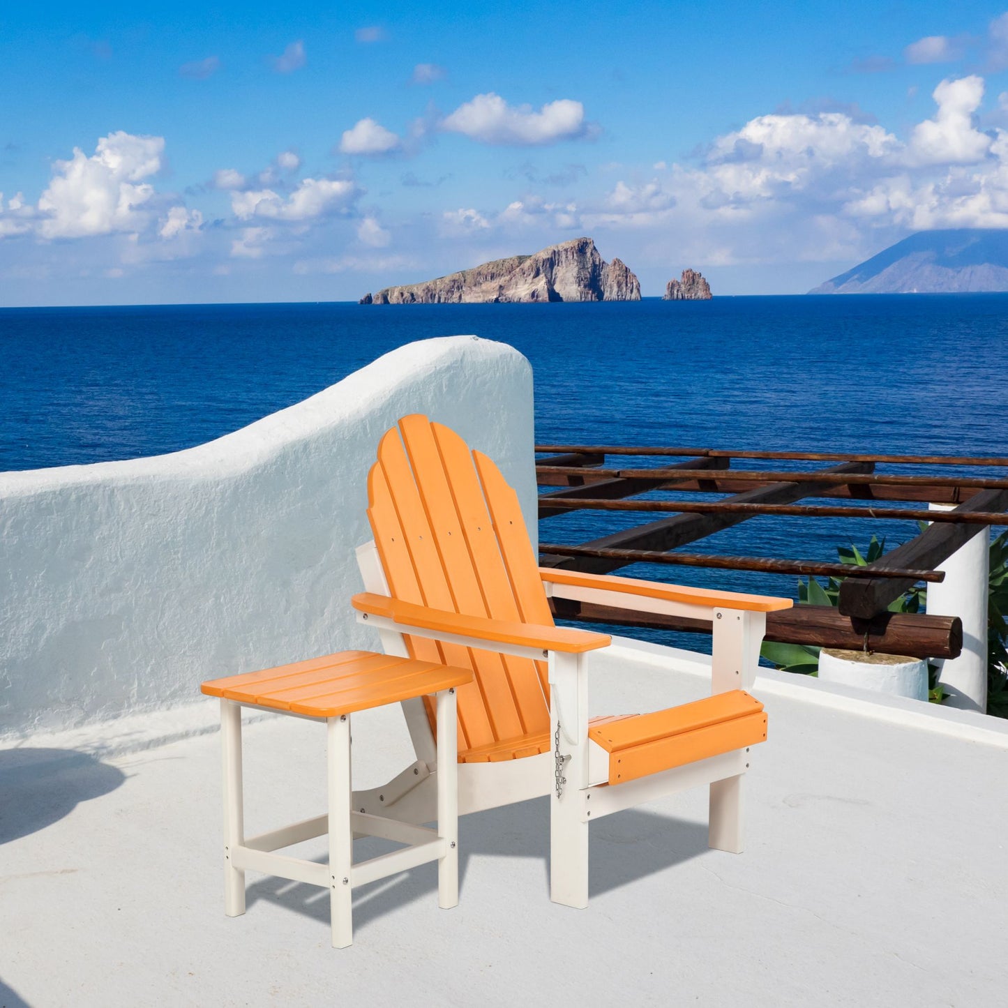 18x14.6x19 inch Outdoor Side Table, Square Adirondack Patio End Table for Patio, Pool, Porch - Aoodor 