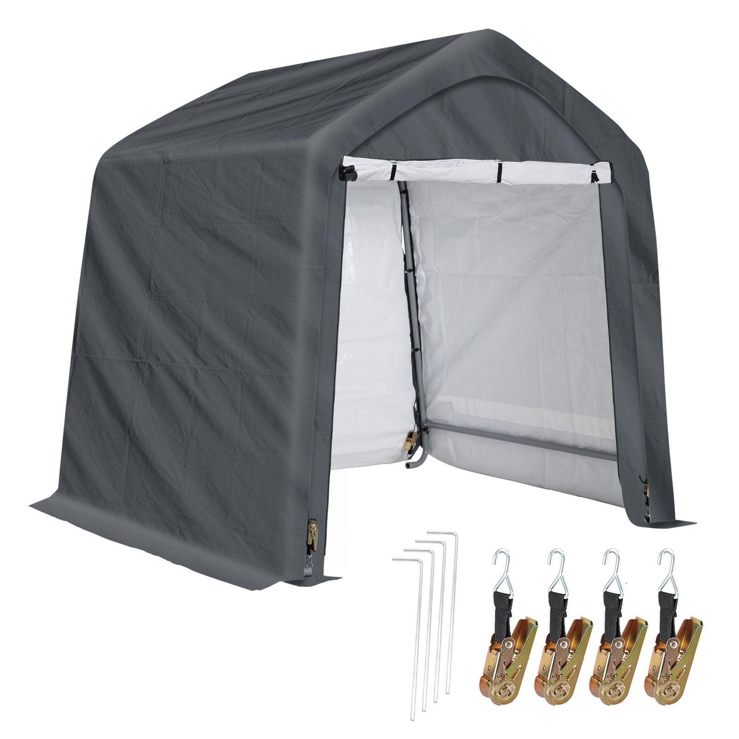 6x6/6x8/8x8/8x12 ft. Heavy Duty Storage Shelter, Portable Shed Carport - Aoodor 
