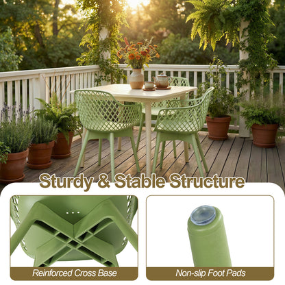 Modern Weather Resistant Plastic Dining Chairs Set: Ergonomic Comfort
