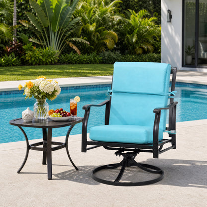 45x22x4 inch Outdoor High Back Patio Chair Cushions, Blue