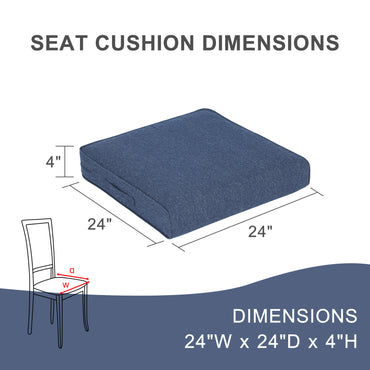 Outdoor Chair Cushions Set of 2 with Handle and Ties, Water Resistant Patio Seat Pads, Navy Blue