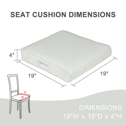 Outdoor Chair Cushions Set, Patio Chair Seat Pads with Handle and Ties, Light Gray
