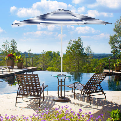 9 ft. Outdoor Patio Market Umbrella with 8 Sturdy Ribs, Push Button Tilt and Crank - Aoodor 