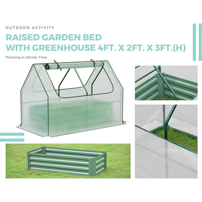 Mini Greenhouse Kit With Raised Garden Metal Beds - Aoodor 