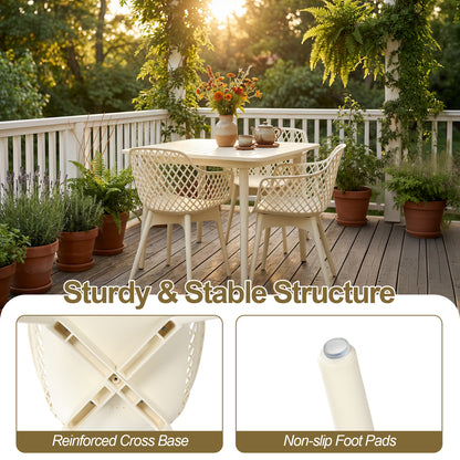 Modern Weather Resistant Plastic Dining Chairs Set: Ergonomic Comfort