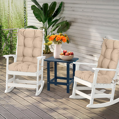 Tufted Outdoor High Back Chair Cushions Patio Replacement Cushion, Khaki