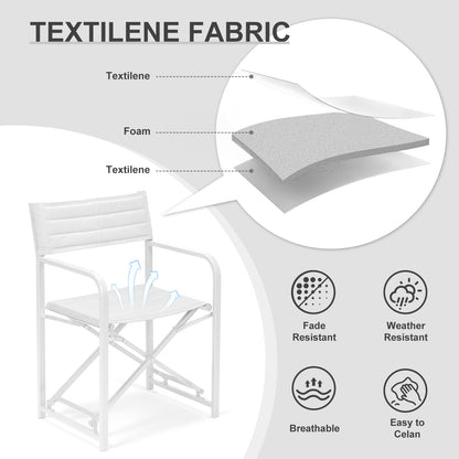 34(H) inch Outdoor Camping Chairs, Portable Patio Director's Chairs with Folding Aluminum Frame - Aoodor 