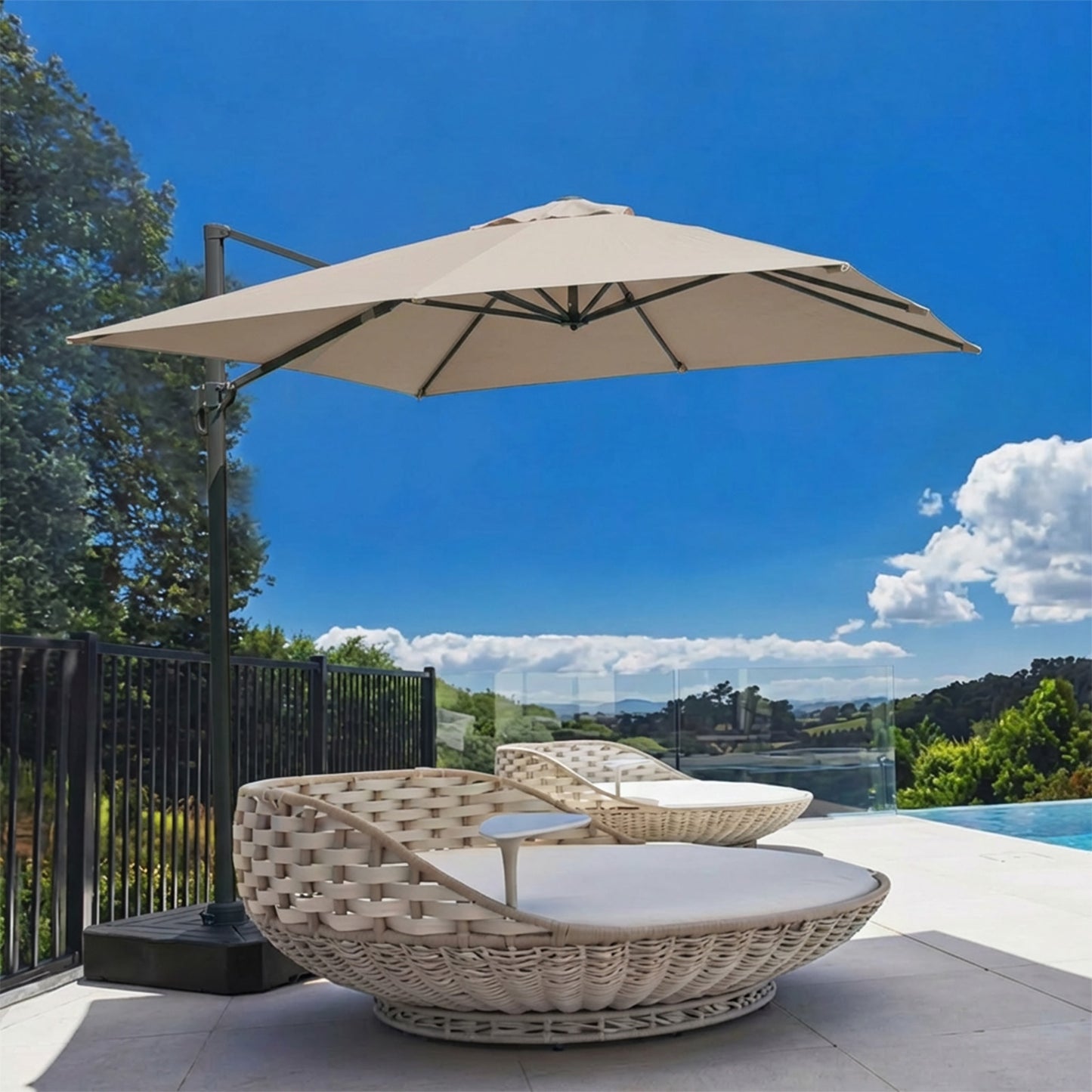 10x10 ft. Cantilever Umbrella Replacement Canopy for 8 Ribs Square Offset Umbrella