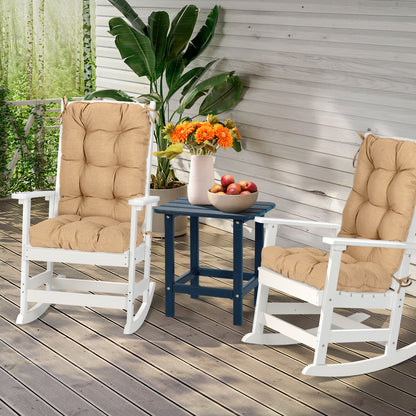 Tufted Outdoor High Back Chair Cushions Patio Replacement Cushion, Brown